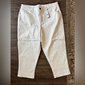 Lane Bryant White Straight Leg High-Rise Jeans